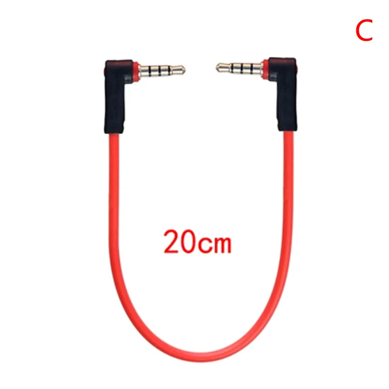 Right Angle 3.5mm Male to Male AUX Stereo Cable – 20cm/30cm