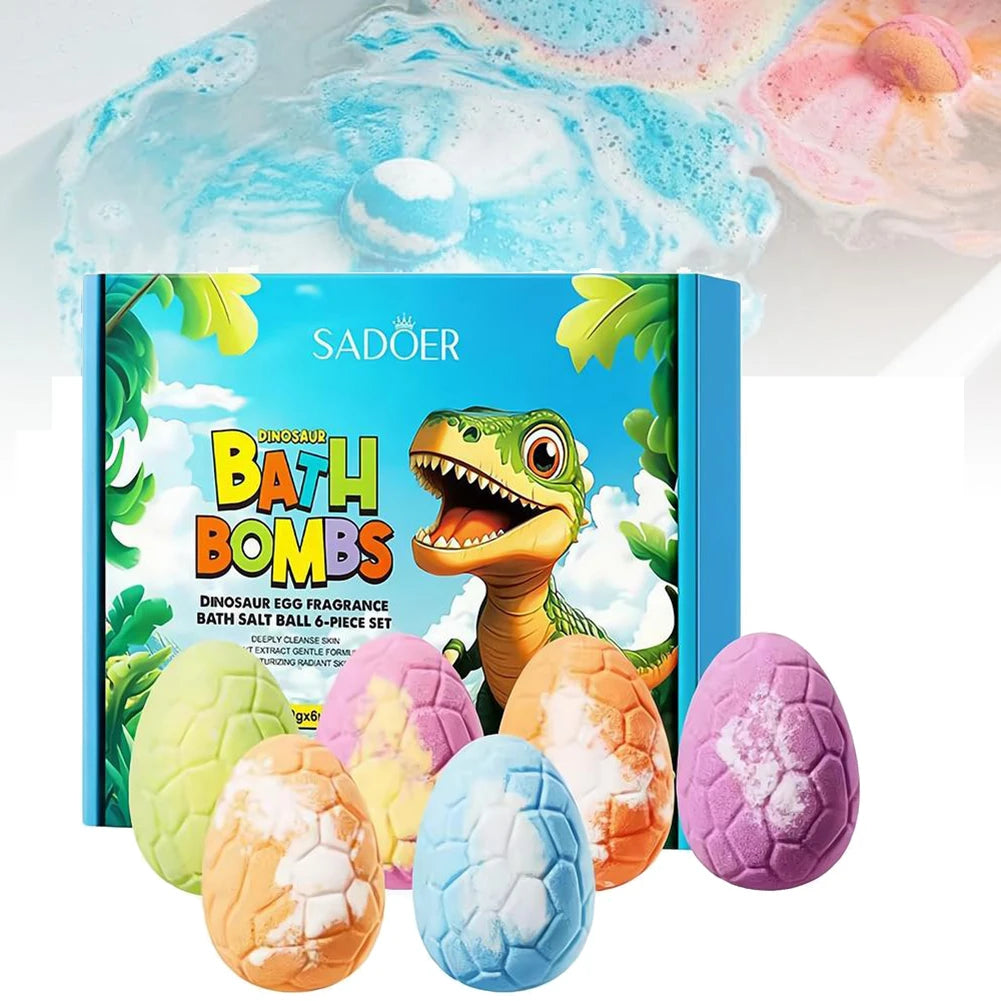 6PCS Bath Bombs for Kids Toddler with Dinosaur Eggs Inside, Fizzy Spa Balls Gift Set, Handmade Bubble Fun Relaxing Holiday Gift Oasis Select