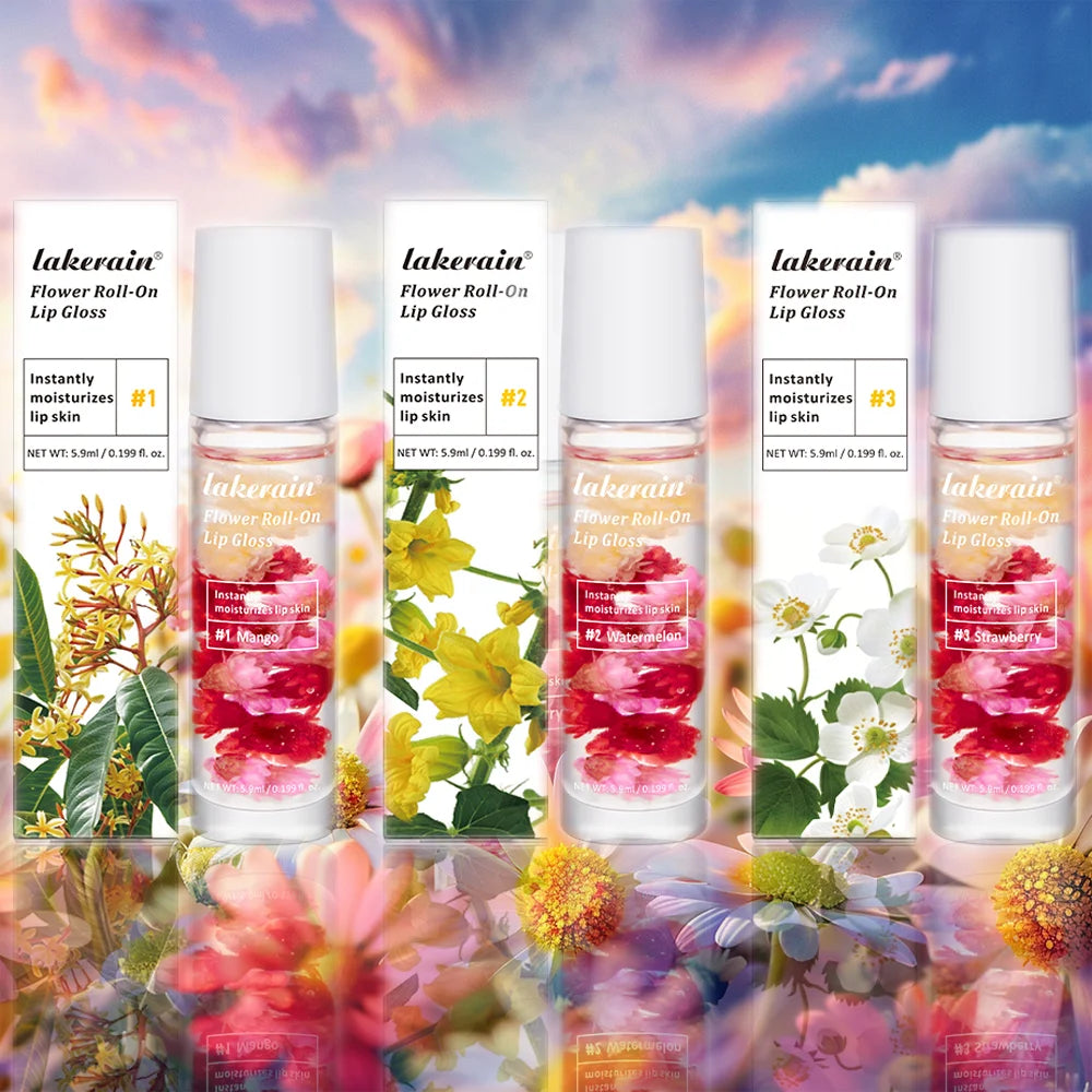 Blossom Roll-On Lip Oil Gloss | Real Flowers, Fruity Scents
