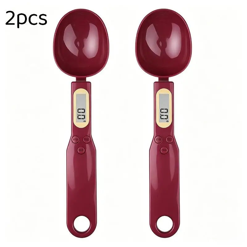1/2Pcs Digital Measuring Spoon Scale Easy to Clean LCD Display 0.1-500g Food Weighing Tool for Kitchen Baking Pet Food Measuring Oasis Select Purple 2pcs