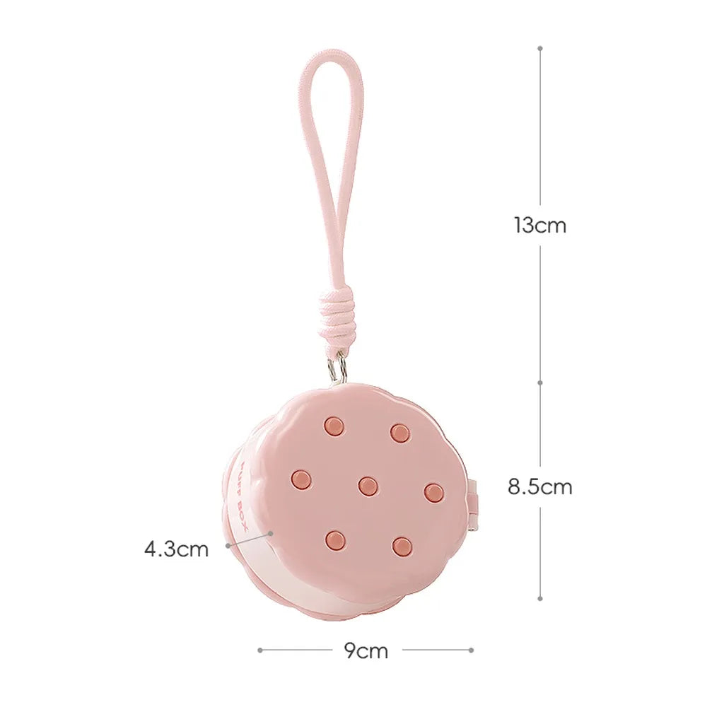 Cookie-Shaped 2-Layer Powder Puff Cosmetic Storage Box