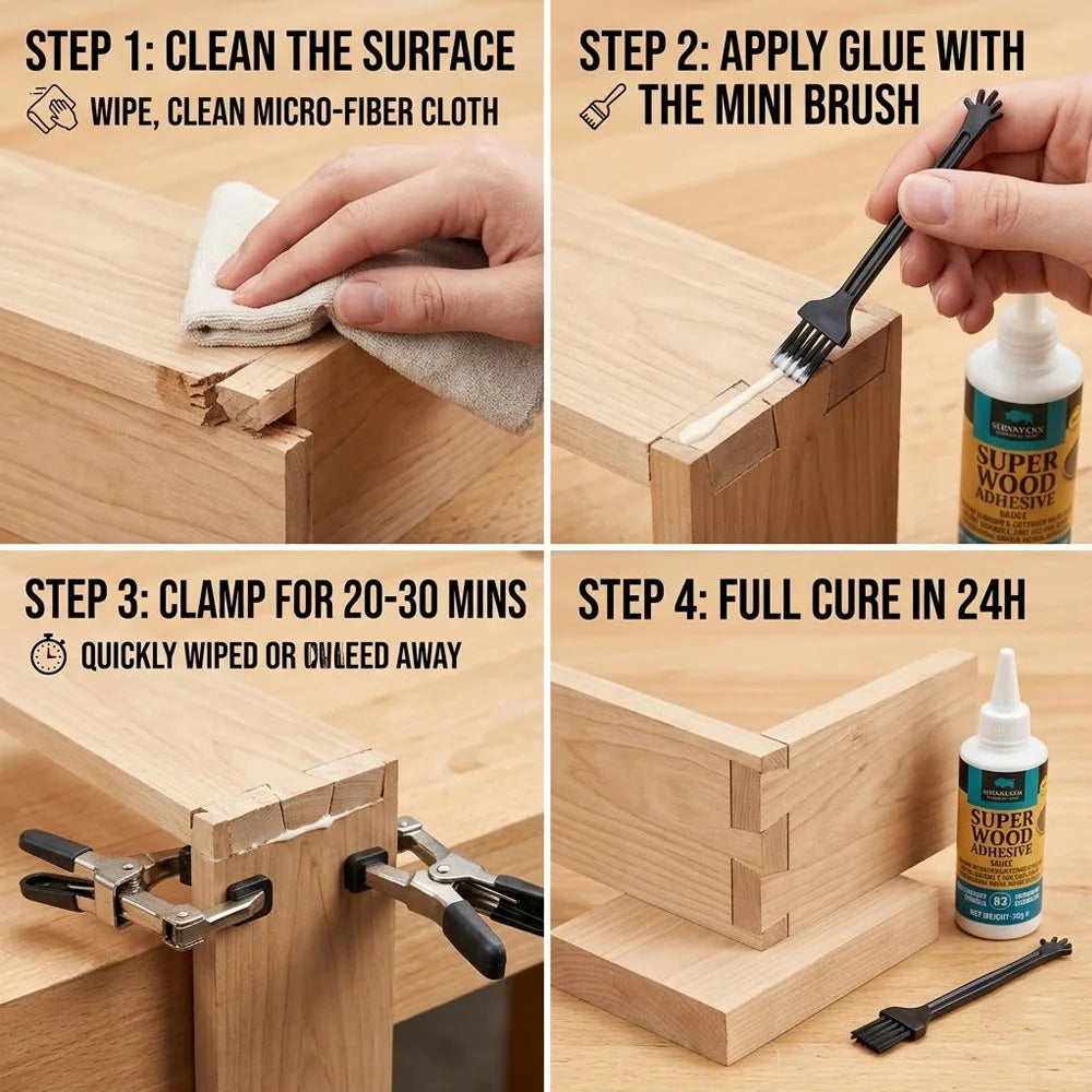 SERVAVEXA 50g D3 Wood Glue: Heavy-Duty Adhesive for Professional Carpentry & Furniture Repair. Strong Water-Resistant Bond Oasis Select