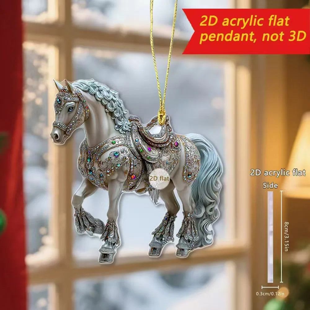 Golden Acrylic Horse Keychain Pendant – Car & Bag Charm Gift