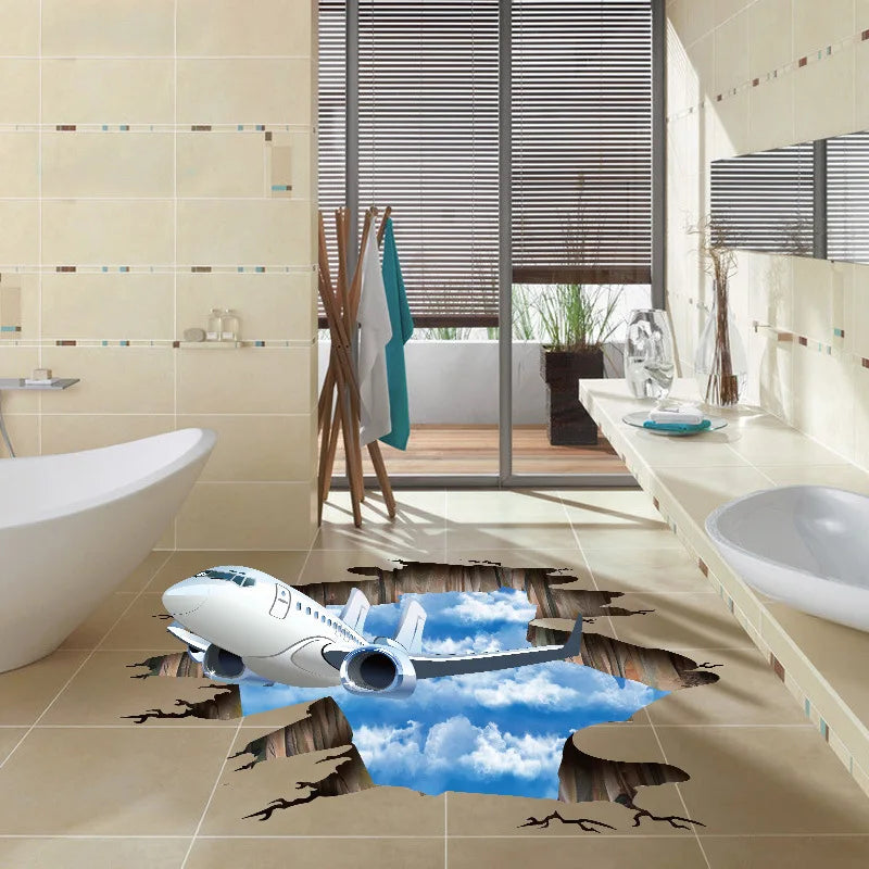 3D three-dimensional wall stickers Airplane stickers Room decoration wall stickers Oasis Select