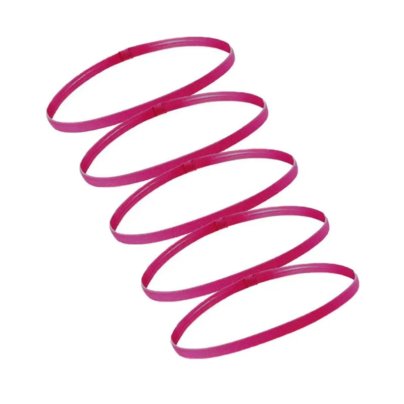 5/10pcs Sweat Absorbing Moisture Non-Slip Sports Hair Band Running Mountaineering Badminton Multifunctional Elastic Hair Band Oasis Select rose red-5pcs