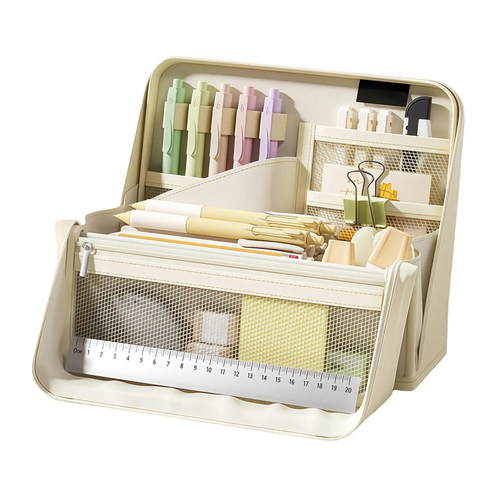 Big Pencil Case Large Capacity Portable Waterproof Organizer with Handle for Girls Stationery Art Drawing Writing Makeup Travel Oasis Select
