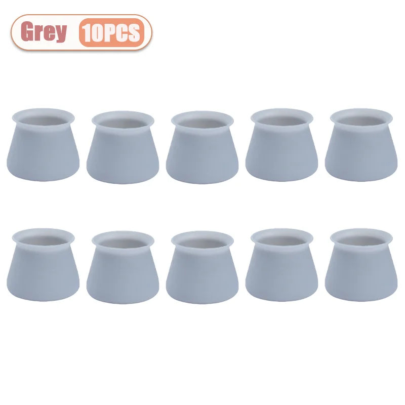 10-40PCS Silicone Chair Leg Caps Quiet Non Slip Floor Protectors for Wood Floors Furniture Leg Pads for Tables and Chairs Oasis Select Grey-10PCS 3-4cm