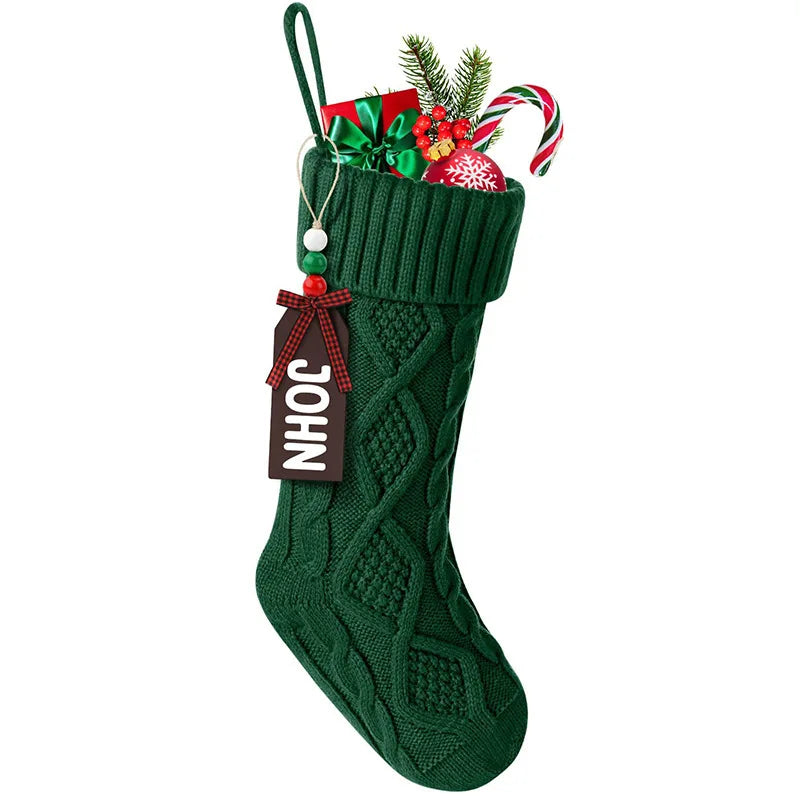 18" Large Cable Knit Christmas Stockings | White 1 or 3 Pack