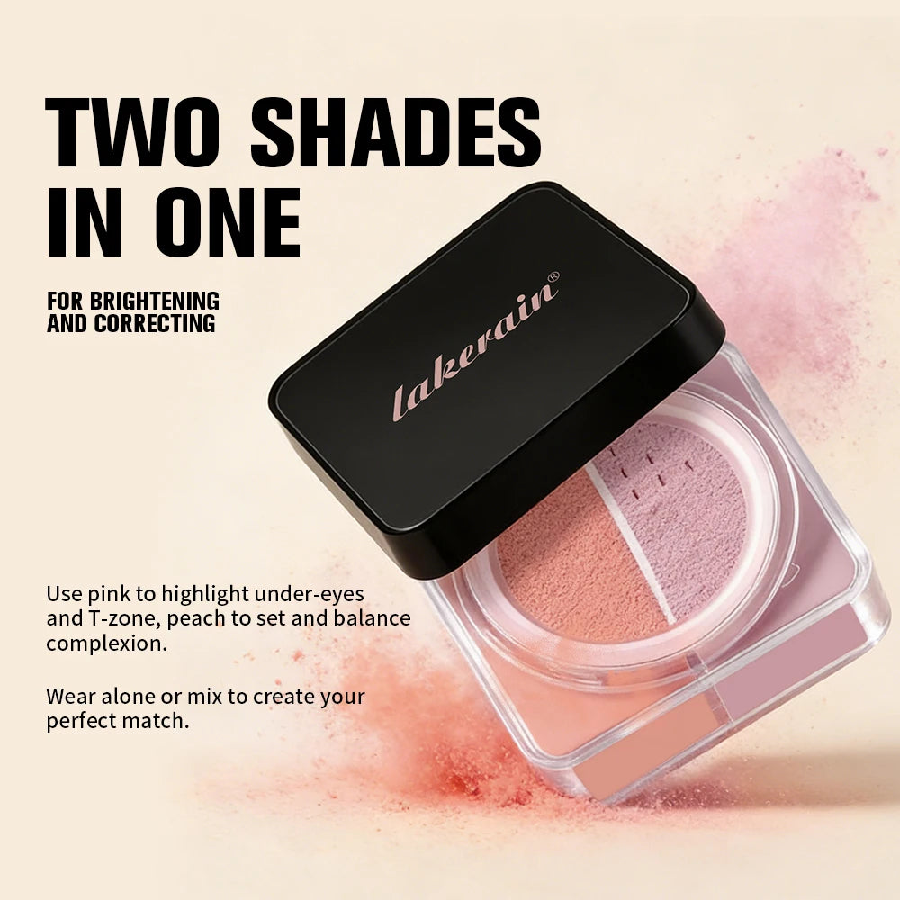 2-in-1 Color Correcting Setting Powder Long-lasting Blend Seamlessly Oil Control Loose Powder Makeup Matte Finish Cosmetics Oasis Select