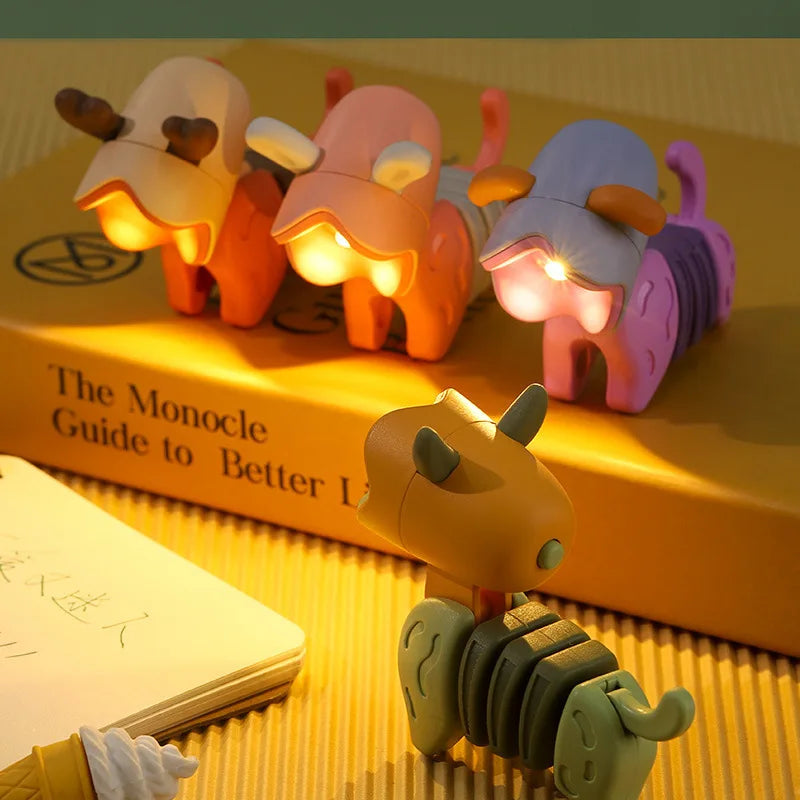 LED Night Light Mini Folding Desk Lamp Cute Pet Lights Dog Deer Portable Night Light Student Living Room Decor Gift Oasis Select