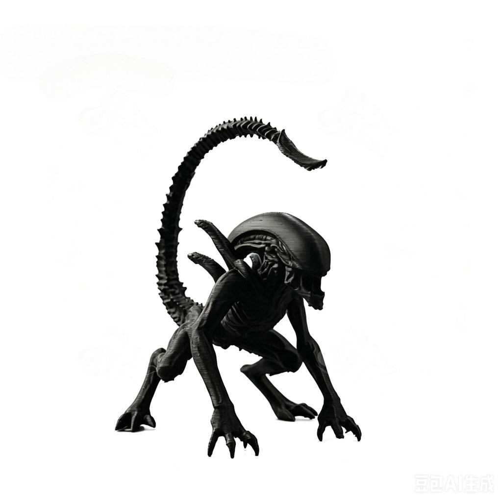 Alien Sci-Fi Monster Sculpture 3D Printed Dark Fantasy Figurine Gothic Desktop Collectible Ornament for Game Room Decor Gift ﻿ Oasis Select black
