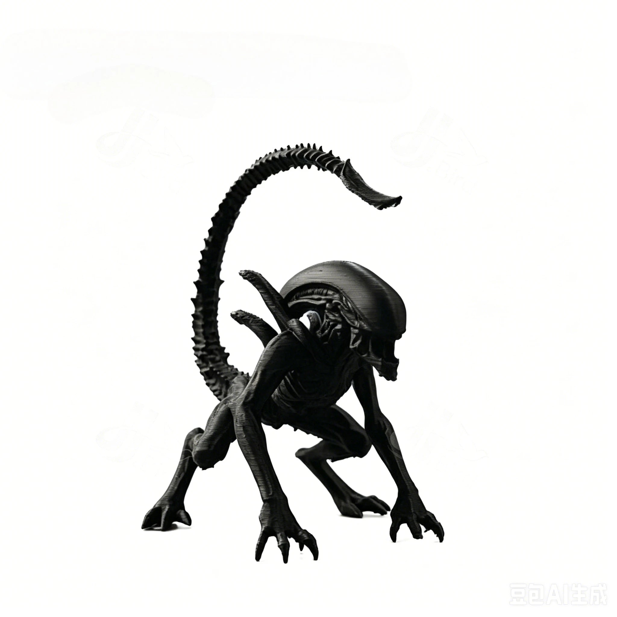 Alien Sci-Fi Monster Sculpture 3D Printed Dark Fantasy Figurine Gothic Desktop Collectible Ornament for Game Room Decor Gift ﻿ Oasis Select black