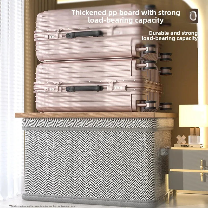 Clothes Storage Box Household Large-capacity Wardrobe Snacks Toys Layered Finishing Artifact Folding Storage Box Basket with Lid Oasis Select
