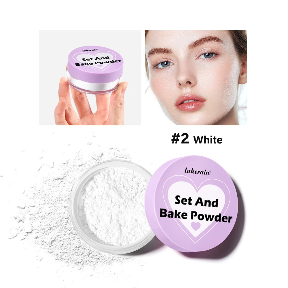 Loose Baking & Setting Powder Long Lasting Oil Control Natural Face Matte Waterproof Brightening Loose Powder Makeup Cosmetics Oasis Select 2 White