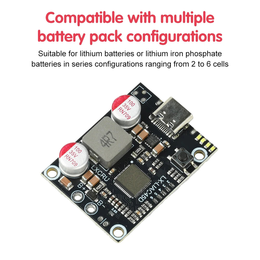 2-6S 45W Fast Charging Mobile Power Module Supports PD QC Fast Charging Protocols DIY Circuit Board Type-C USB Oasis Select