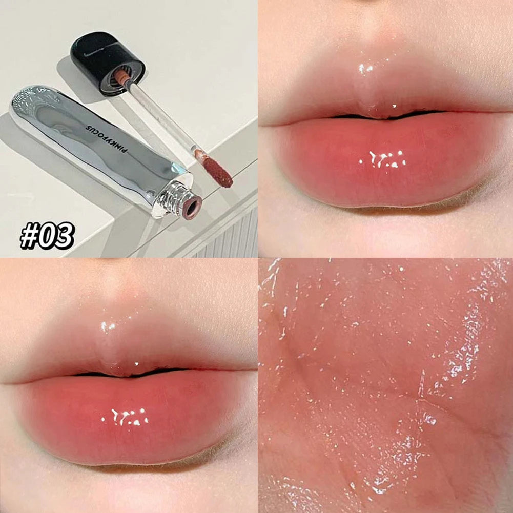 Juicy Glass Finish Lip Gloss Hydrating Plumping Shiny Lip Tint Lightweight Nude Pink Mirror Liquid Lip Beauty Product Oasis Select 03