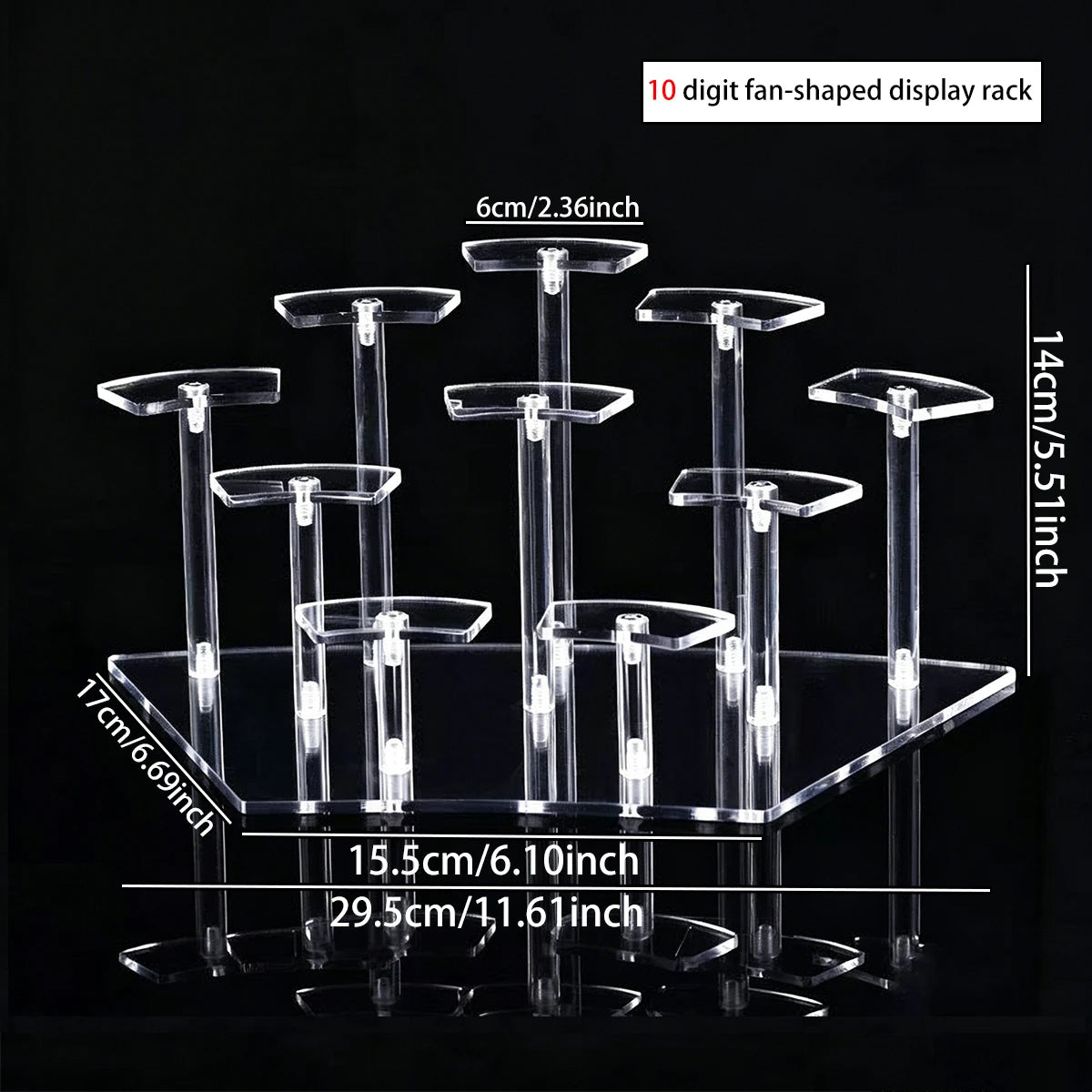 1pc acrylic fan-shaped multi specification bracelet jewelry display rack retail store vertical storage rack household jewelry Oasis Select 10digit