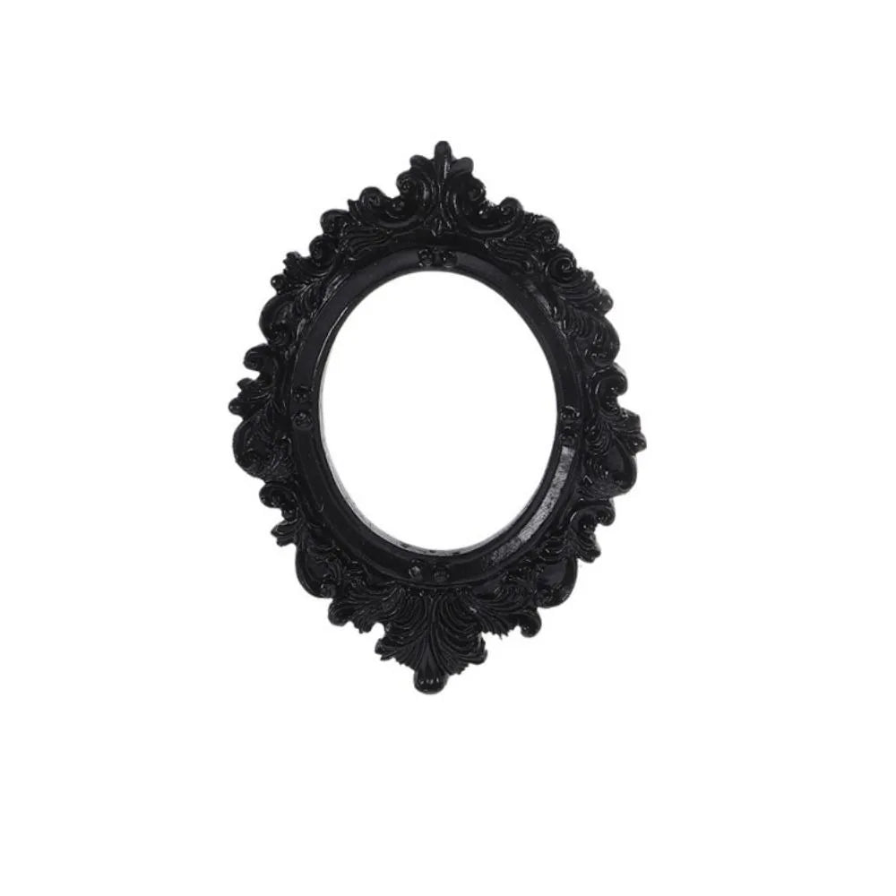 Black Oval Vintage Resin Picture Frame | Mini Wall & Desk Decor Decorative Picture Frame Oasis Select style 2