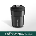 Car Ashtray 7-Color LED Light | Push-Open Coffee Cup Style