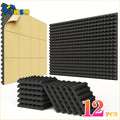 12PCS Self-Adhesive Soundproof Wall Panels Acoustic Foam Tiles Noise Reduction Home Studio Bedroom Sound Deadening Stick Oasis Select Default Title