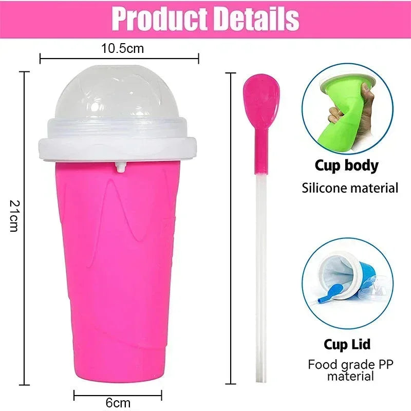 2pcs Quick-Frozen Slushy Maker Cup Large Capacity Slushy Cup for Homemade Smoothies Juice Ice Cream Summer Squeeze Beker Kitchen Oasis Select