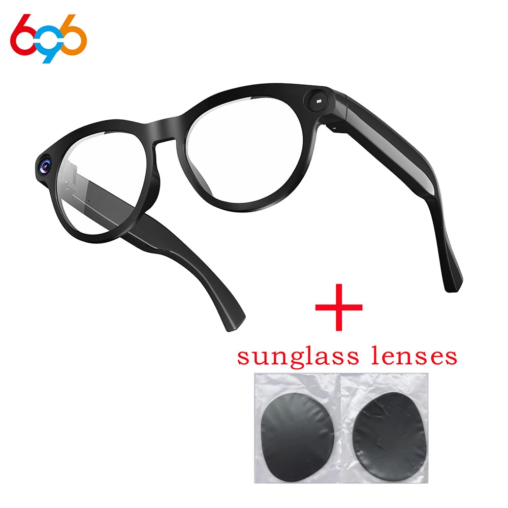 Intelligent Shooting Glasses Man 800W Camera Real-time Translation Support Live Streaming Noise Reduction Smart Glasses Lady Oasis Select BK