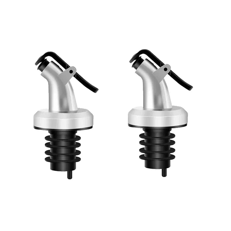 1-4Pcs Olive Oil Spouts Oil Vinegar Bottle Stopper Spout Leakproof Nozzle Dispenser Creative Leakproof Silicone Bottle Stopper Oasis Select 2Pcs Silver