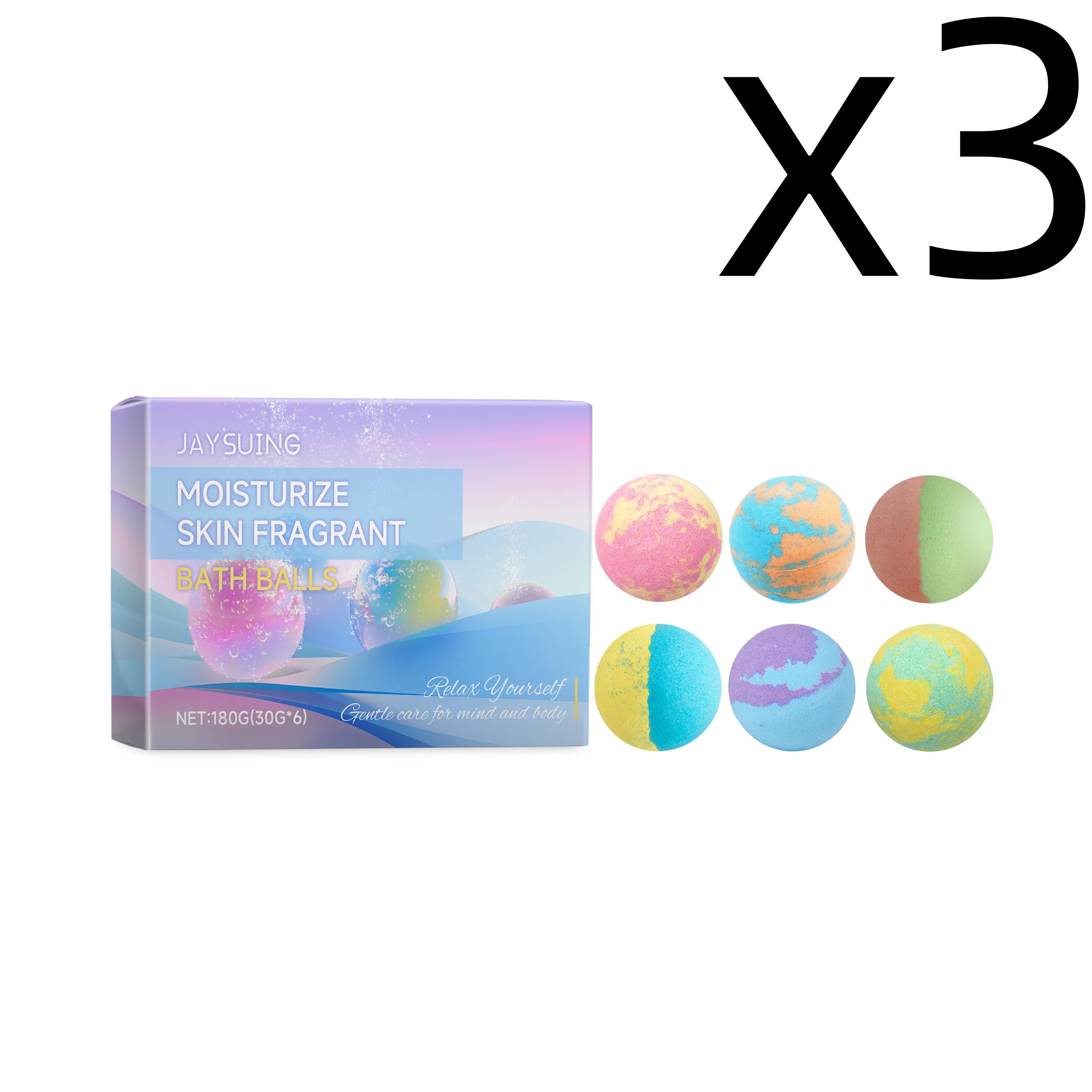 Aromatherapy Bath Bombs Set – 6 Pack Moisturizing Fizz Balls Bath Bombs Set Oasis Select 6pcs Boxed X 3PCS