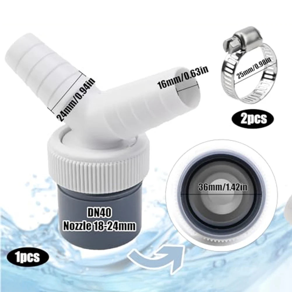 Dishwasher Washing Machine Drain Adapter Double Connection Y 1 1/4 Inch 40Mm Y-type Fork Drain Extension Hose Connector Oasis Select Double Connection Y
