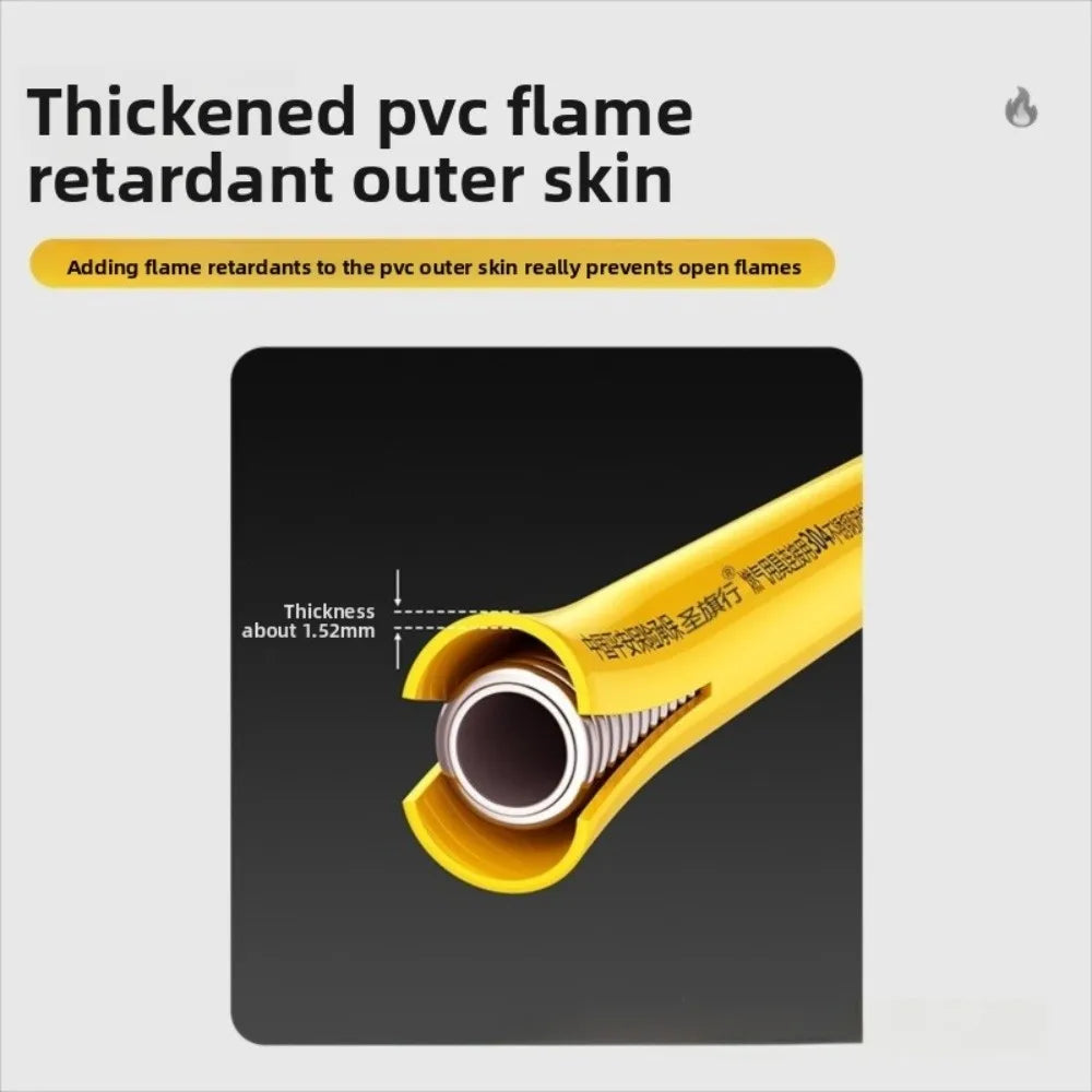 Explosion Proof Natural Gas Pipe 0.5/1/1.5/2/2.5m Armored Stove Gas Line Rodent Proof Flexible Steel Gas Dryer Hose Kit Oasis Select