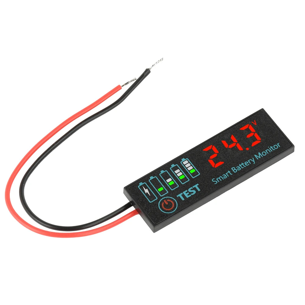 DC 7-55V Battery Charge Indicator Digital Voltmeter Voltage Tester Electric Vehicles Lithium Battery Capacity Power Indicators Oasis Select Red light