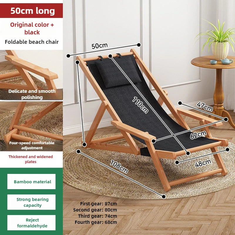Folding beach chair, nap lounge chair, outdoor portable backrest chair, backrest chair, comfortable home use, adjustable Oasis Select beach chair C