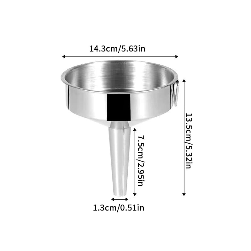 Wide Mouth Metal Funnel Kitchen Accessory for Canning Oil Wine Beer Pouring into Bar Flask Oasis Select 14cm