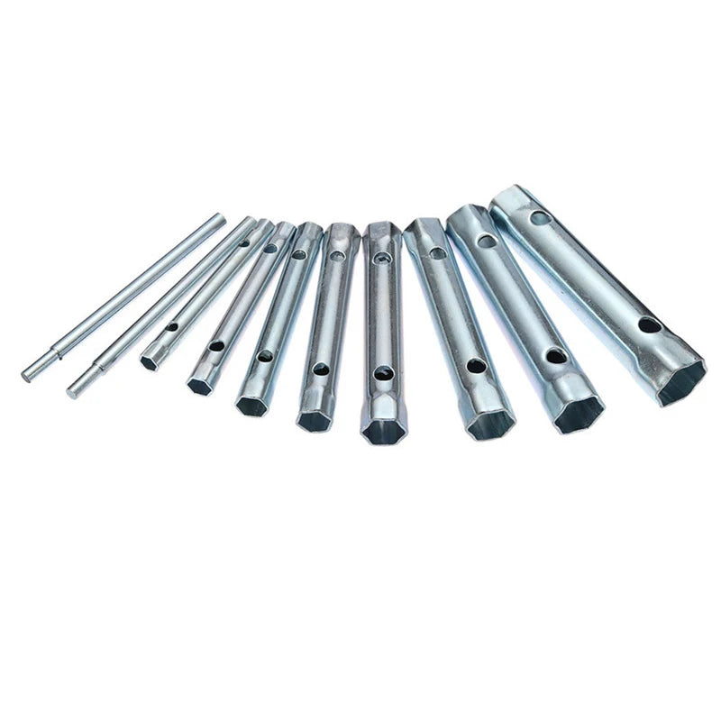 6-22mm 10Pcs Metric Tubular Box Wrench Set Tube Bar Spark-Plug Spanner Steel Double Ended for Automotive Plumb Repair Hand Tools Oasis Select