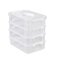 Extra Large 4-Tier Stackable Storage Box with Lid Clear Plastic Organizer Toy Building Block Storage Box Oasis Select WHITE