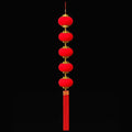 Chinese New Year Red Lantern Hanging with Tassels & Ball String