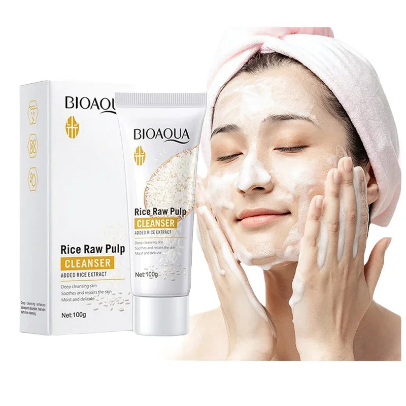 BIOAOUA Rice Cleanser Raw Pulp Oil Control Moisturizing Deep Cleaning Care Skin 100g Oasis Select Default Title