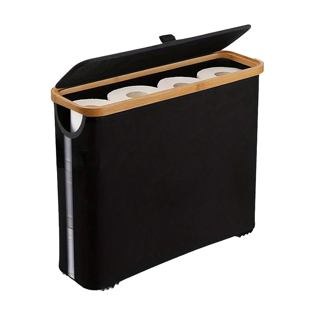 Large toilet paper storage box, laundry basket, clothes storage box, toy storage box, Oxford cloth storage shelf with lid Oasis Select balck
