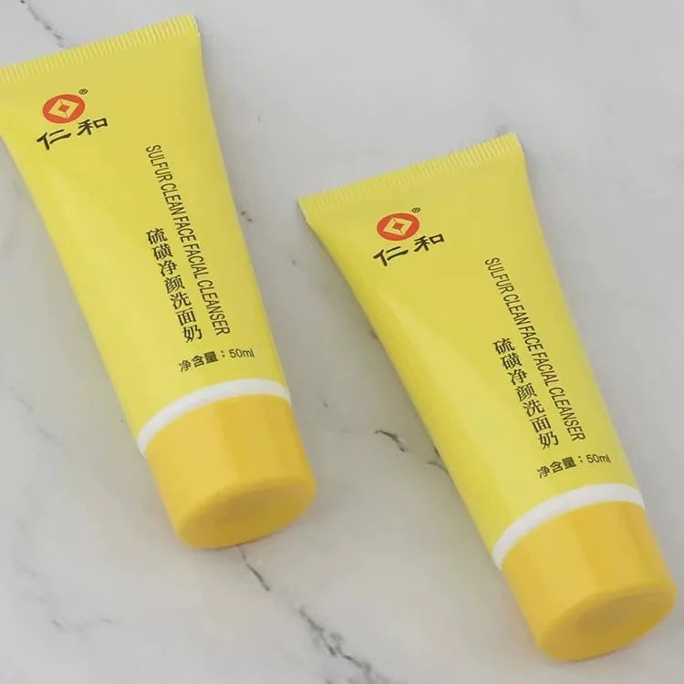 50ml Renhe Sulfur Facial Cleanser for Removing Mites for Boys and Girls Deep Cleaning Fresh Toner Sulfur Facial Cleanser Oasis Select