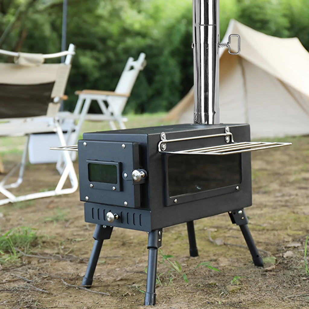 Camping Stove Pipe Stainless Steel Chimney Furnace Tube Adjustable Tent Wood Stove Chimney Pipe For Camping Stoves Supplies Oasis Select