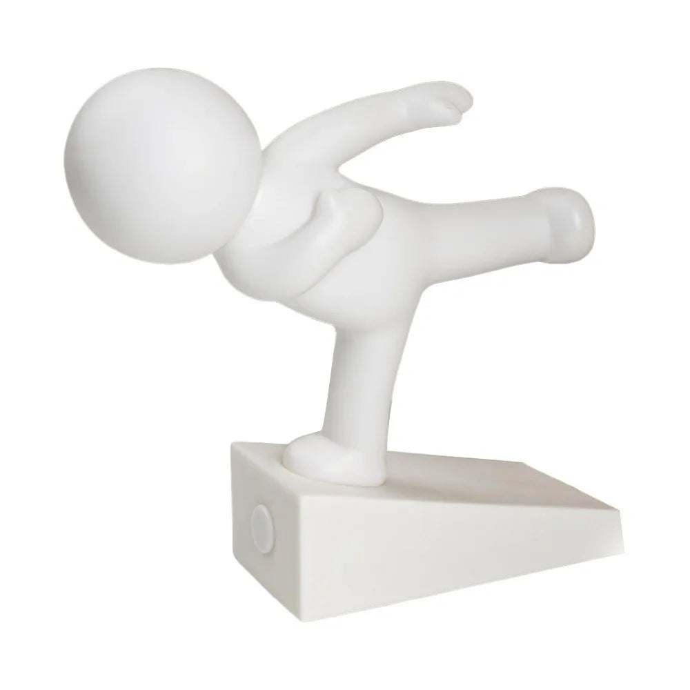 Cute Cartoon Decorative Door Stop No Drilling Action Figure Door Stopper Non-slip Anti Collision Door Bumper for Home&Bedroom Oasis Select White-A