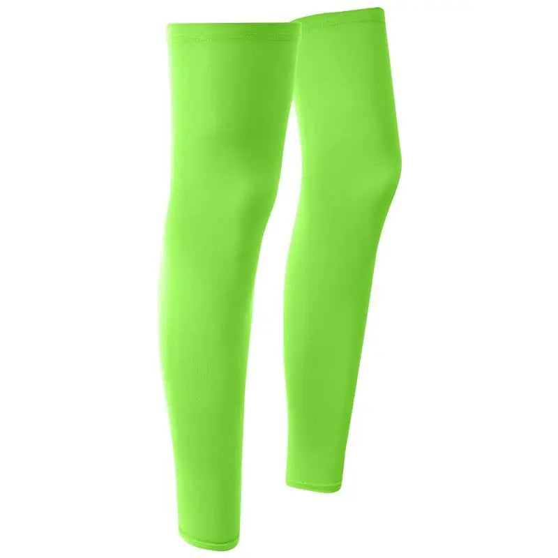 2PC Summer Running Cycling Legs Sleeve Ice Silk Protection Compression Non-Slip Leg Warmer Cooling Sport Gear Sunscreen Leggings Oasis Select Green