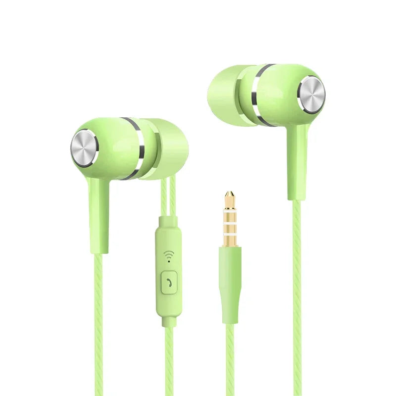 1/2/4pcs Mobile Wired Headphones Sport Earphone In Ear 3.5 Sport Earbuds Headset Mic Music Earphones for Phones Oasis Select Green