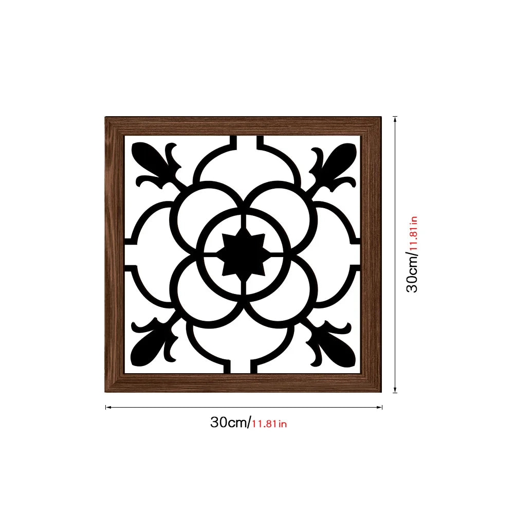 Wooden hollowed out UV printed wood grain home wall decoration can be pasted with living room and bedroom murals room decor Oasis Select MZ436-A 30cm x 30cm