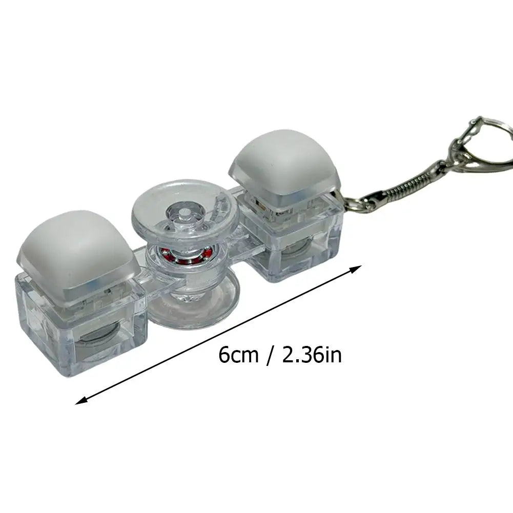2 Button Decompression Toy Click Fidget Spinner Keychain RGB Light-up Mechanical Keyboard Sound Stress Relief Toy Oasis Select