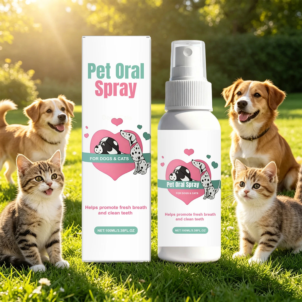 Pet Oral Spray Dogs Cats Teeth Clean Deodorant Reduces Plaque and Tartar Pet Oral Cleaning Dental Care Deodorization Spray Oasis Select Default Title