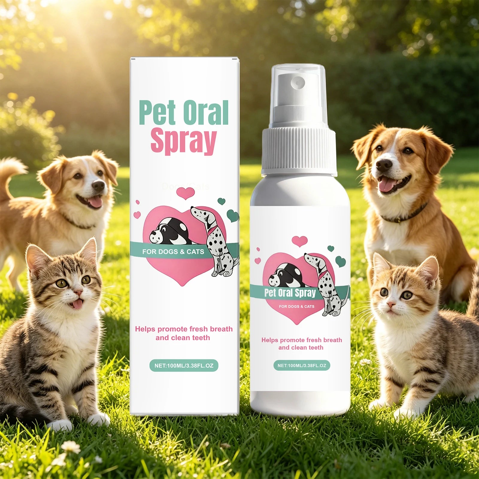 Pet Oral Spray Dogs Cats Teeth Clean Deodorant Reduces Plaque and Tartar Pet Oral Cleaning Dental Care Deodorization Spray Oasis Select Default Title