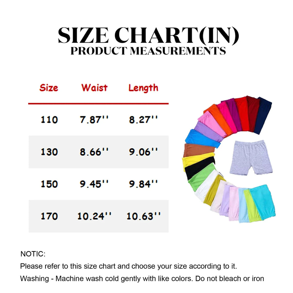 Girls Summer Safety Leggings Cycling Pants Children Anti-emptied Stretch Solid Color Mid-rise Yoga Dancing Shorts 1PC Oasis Select