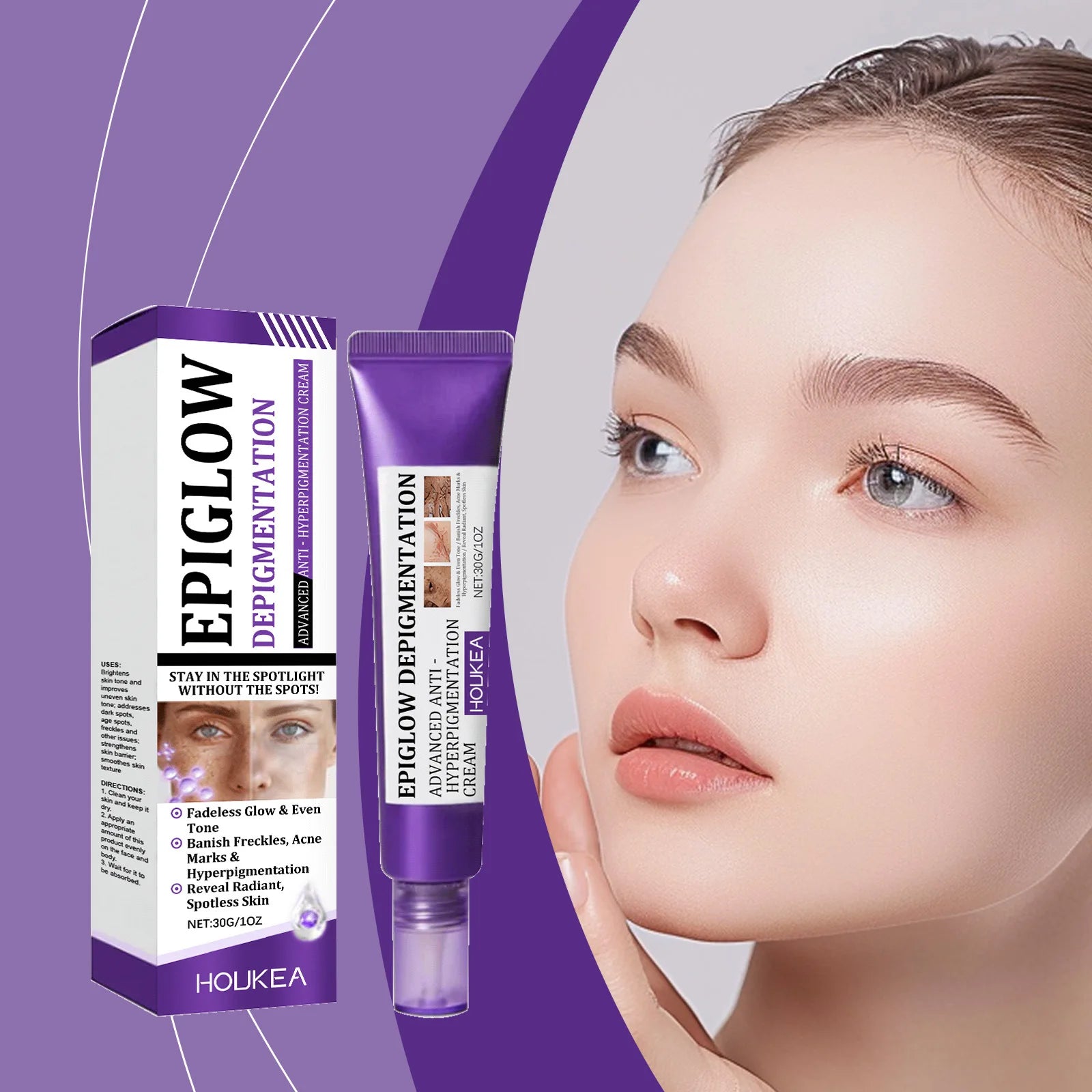 HOUKEA Whitening Freckle Cream – Dark Spots & Melasma Brightening Face Cream Oasis Select