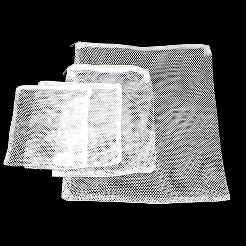 5Pcs Reusable Fine Filter Media Bags Aquarium Filter Net Bags with Zipper for Fresh Saltwater Tanks Aquarium Fish Tank Filter Oasis Select